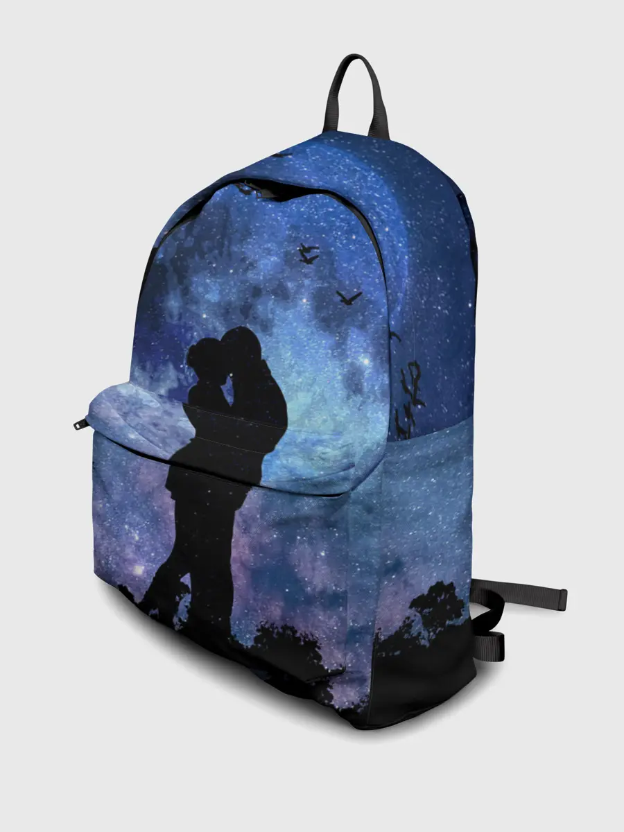 Рюкзак джинсовый / Влюбленные на фоне луны