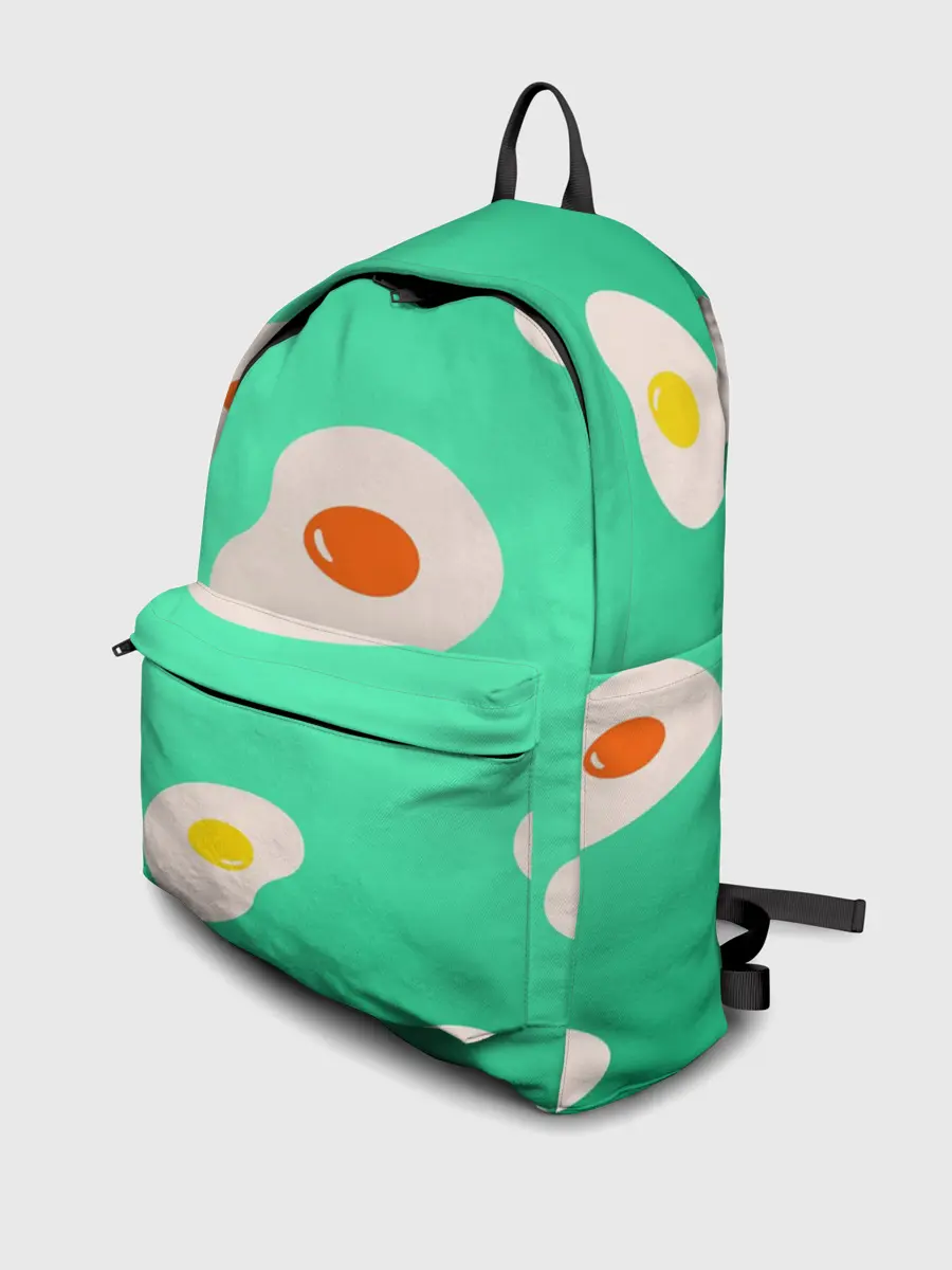 Рюкзак джинсовый / Яйца на Зеленом Фоне