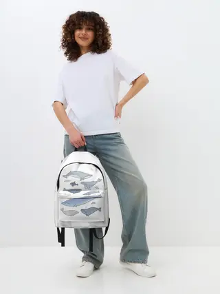 Рюкзак джинсовый / киты