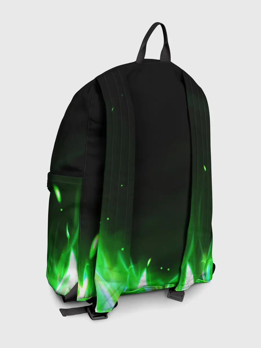 Рюкзак джинсовый / Зеленый огонь