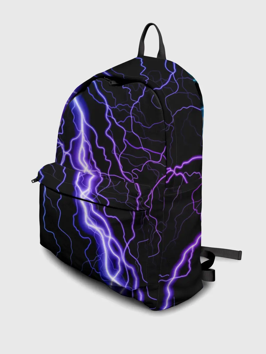 Рюкзак джинсовый / НЕОНОВАЯ МОЛНИЯ / ГРОЗА