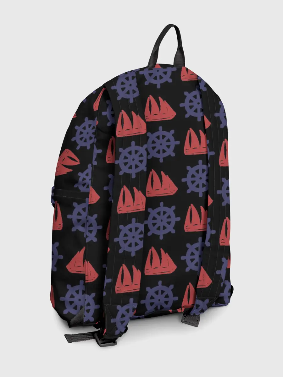 Рюкзак джинсовый / Корабли и штурвалы