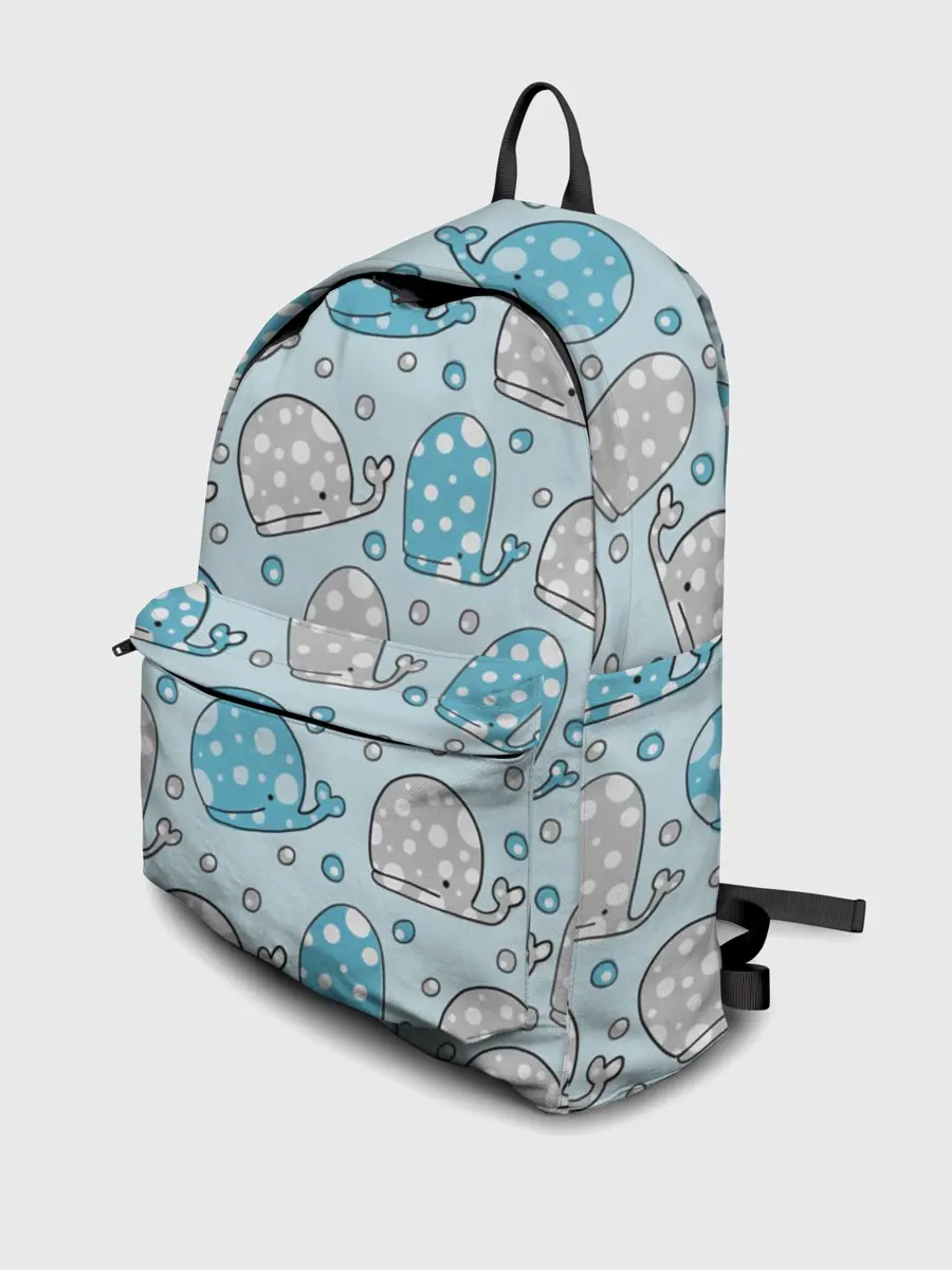 Рюкзак джинсовый / Киты паттерн