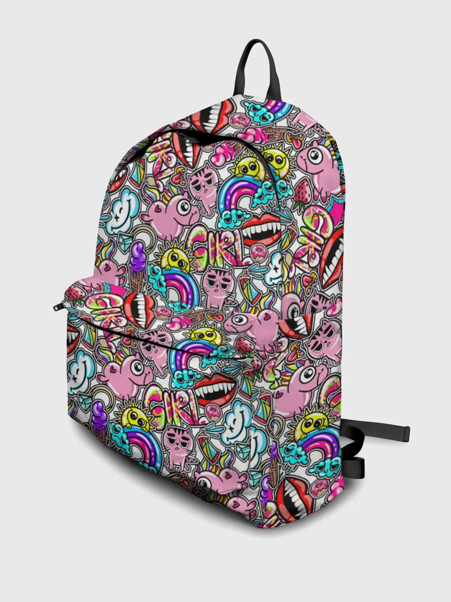 Рюкзак джинсовый / сумасшедший стикербомб