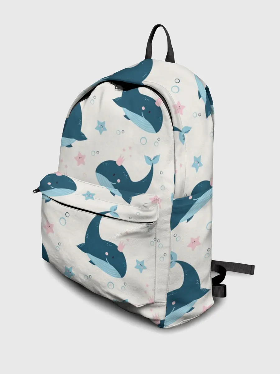 Рюкзак джинсовый / Киты