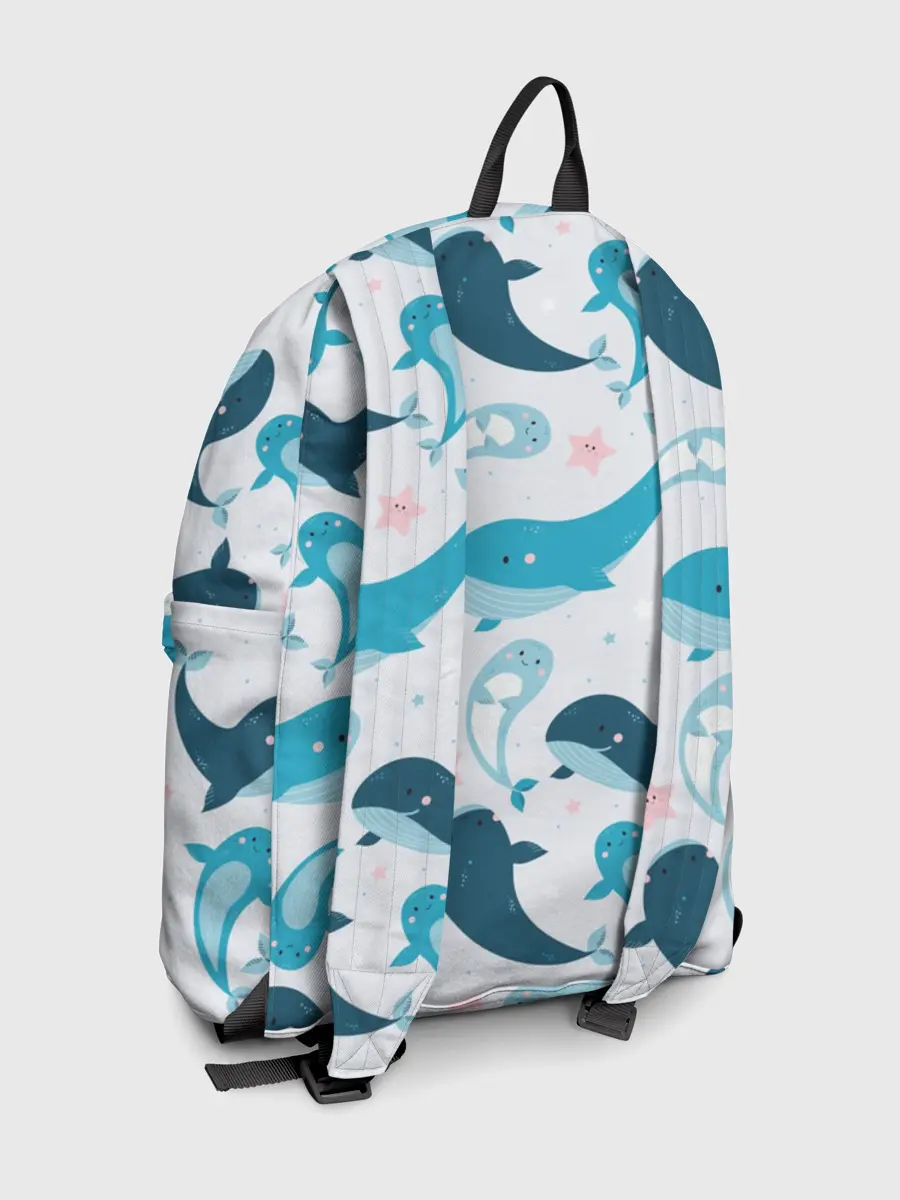 Рюкзак джинсовый / Киты и тюлени