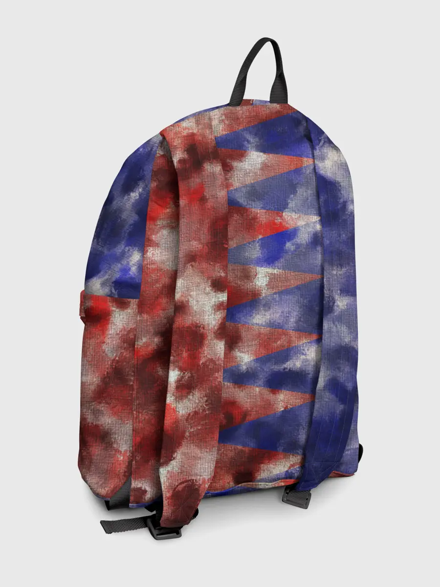 Рюкзак джинсовый / Сине-Красные Разводы