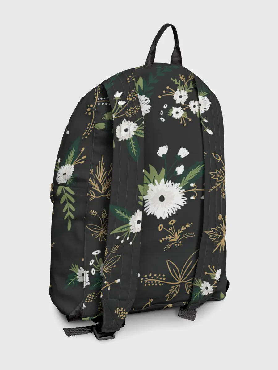 Рюкзак джинсовый / Белые хризантемы