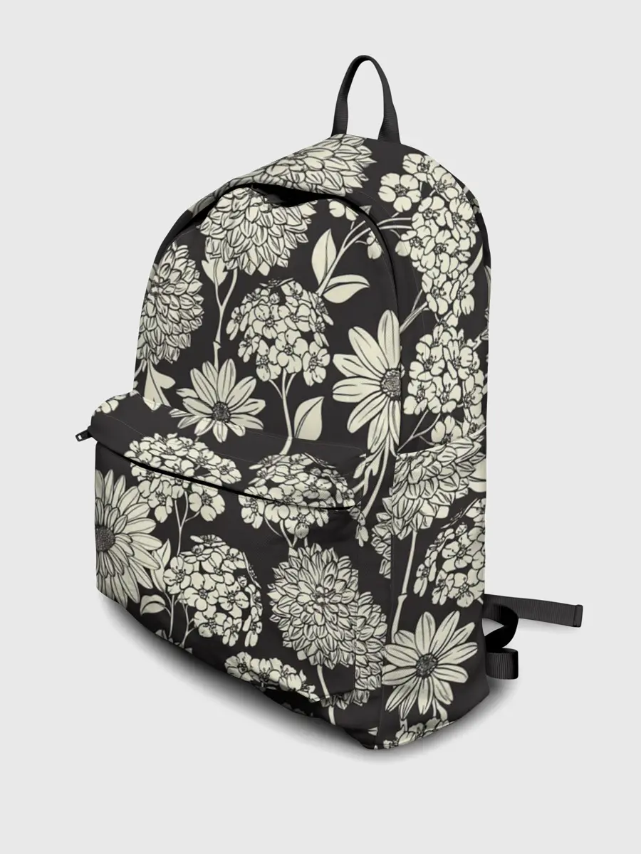 Рюкзак джинсовый / Белые цветы