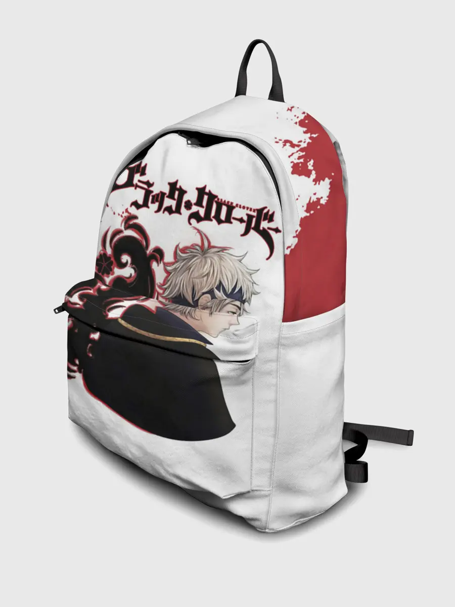 Рюкзак джинсовый / Аста Чёрный клевер красный дым