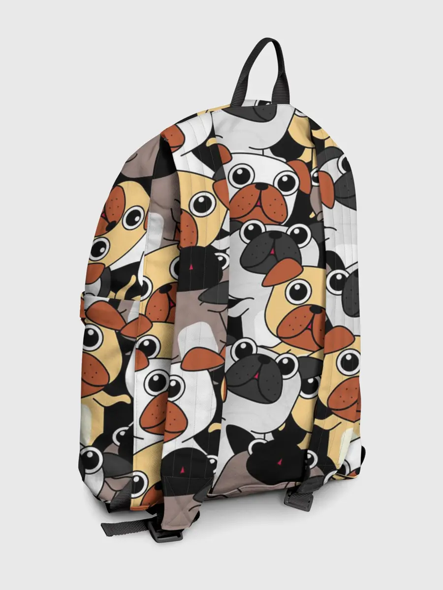 Рюкзак джинсовый / Собаки мопсы