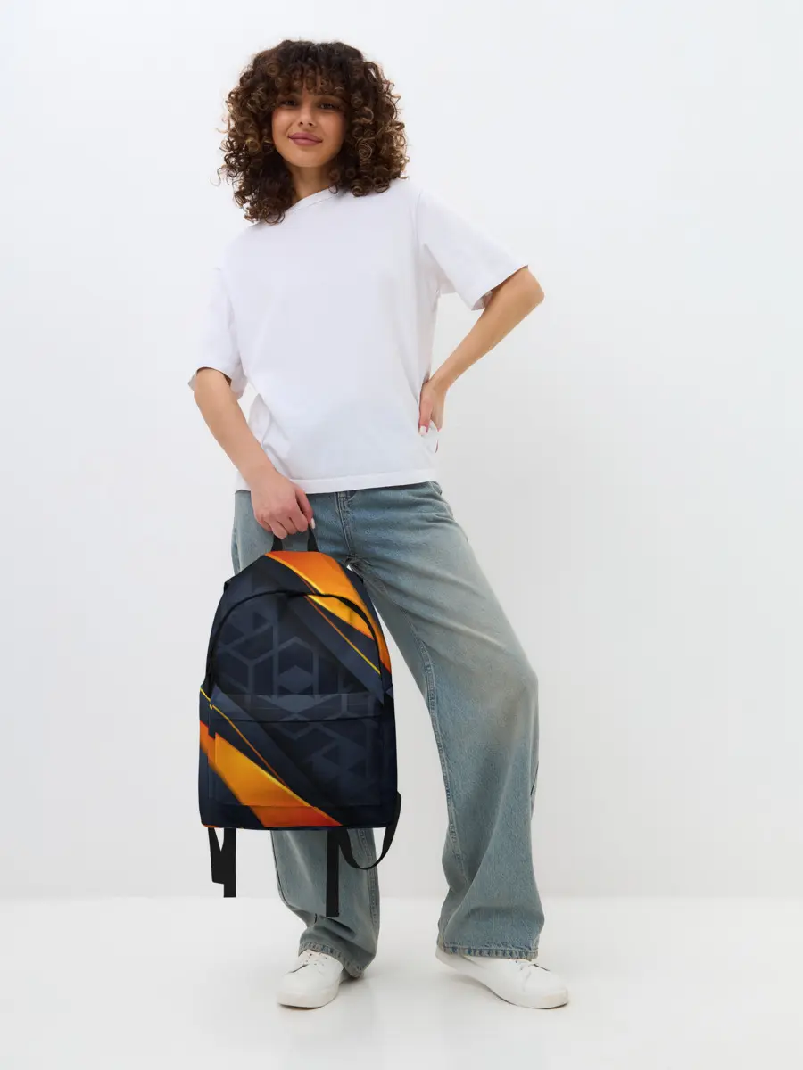 Рюкзак джинсовый / BLACK ORANGE