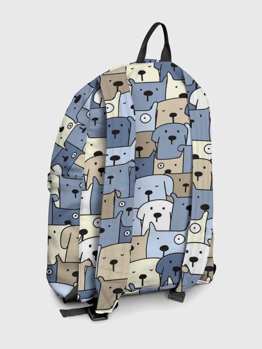 Рюкзак джинсовый / Собачки рисунок паттерном