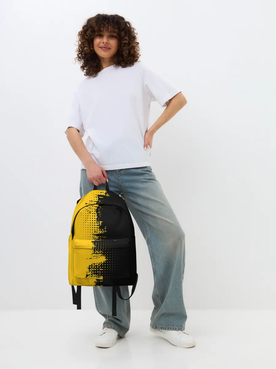 Рюкзак джинсовый / ЧЕРНО ЖЕЛТЫЙ ГРАНЖ | GRUNGE