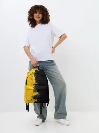 Рюкзак джинсовый / ЧЕРНО ЖЕЛТЫЙ ГРАНЖ | GRUNGE