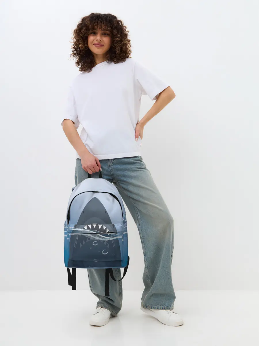 Рюкзак джинсовый / Акула под водой