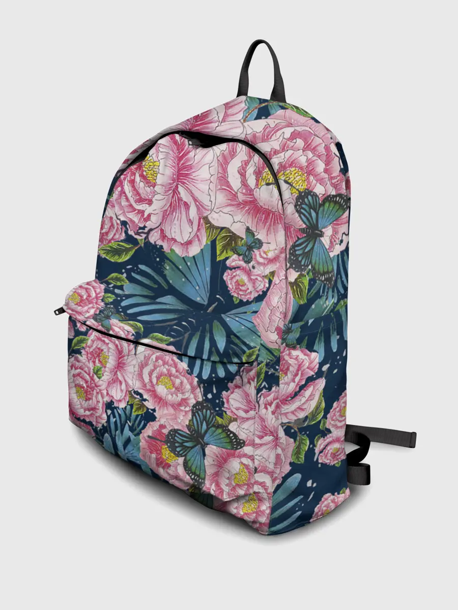 Рюкзак джинсовый / Пионы