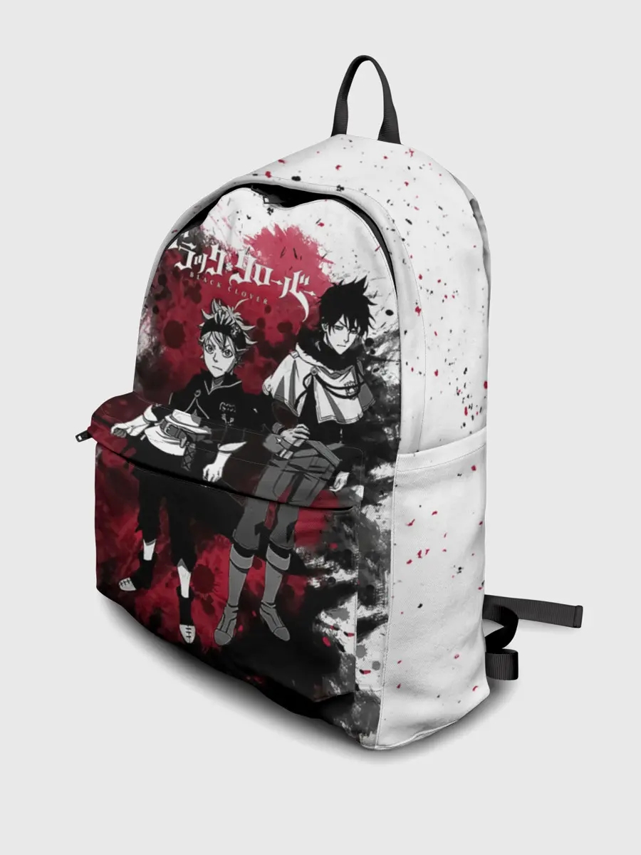 Рюкзак джинсовый / Чёрный клевер Аста и Юно