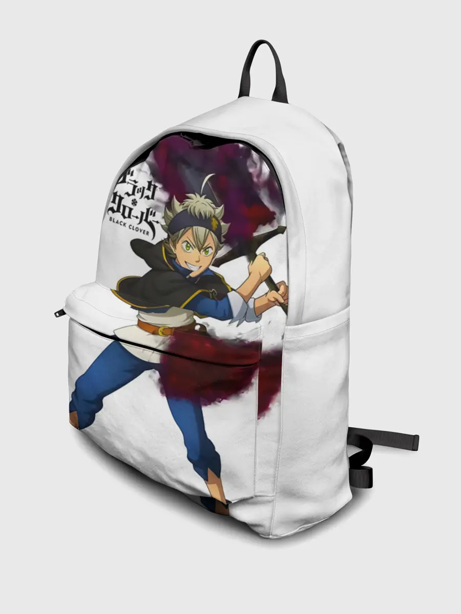 Рюкзак джинсовый / Чёрный клевер Аста красный меч