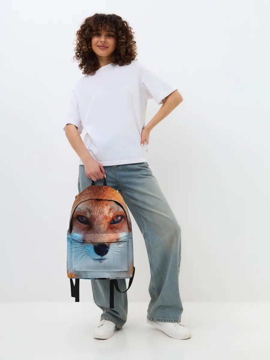 Рюкзак джинсовый / Мордочка лисы