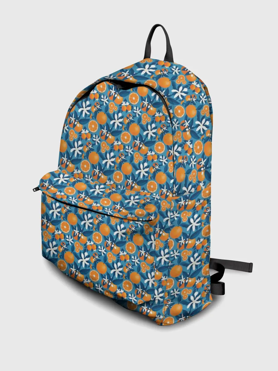 Рюкзак джинсовый / АПЕЛЬСИННЫЙ ПАТТЕРН | ФРУКТЫ