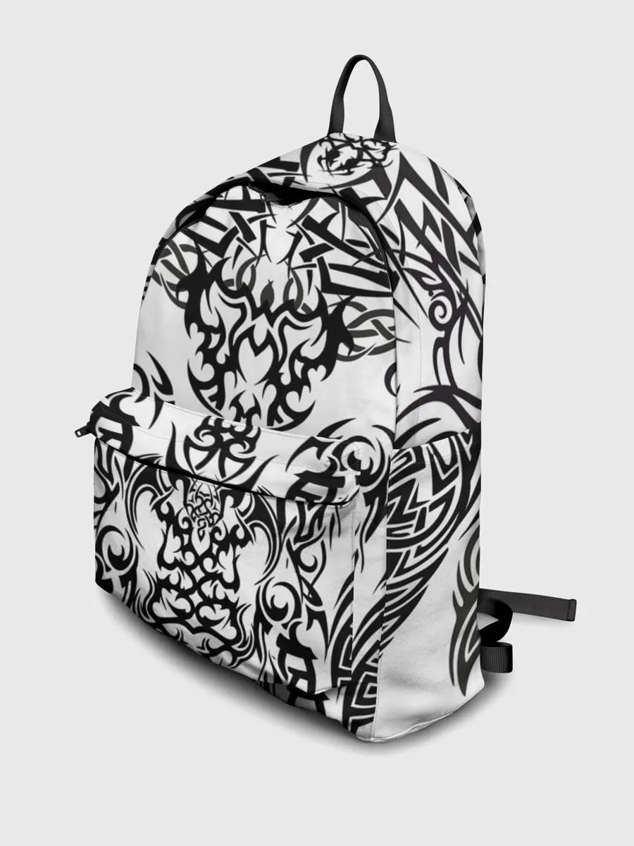 Рюкзак джинсовый / ТАТУ ЧЕРНО БЕЛОЕ УЗОР