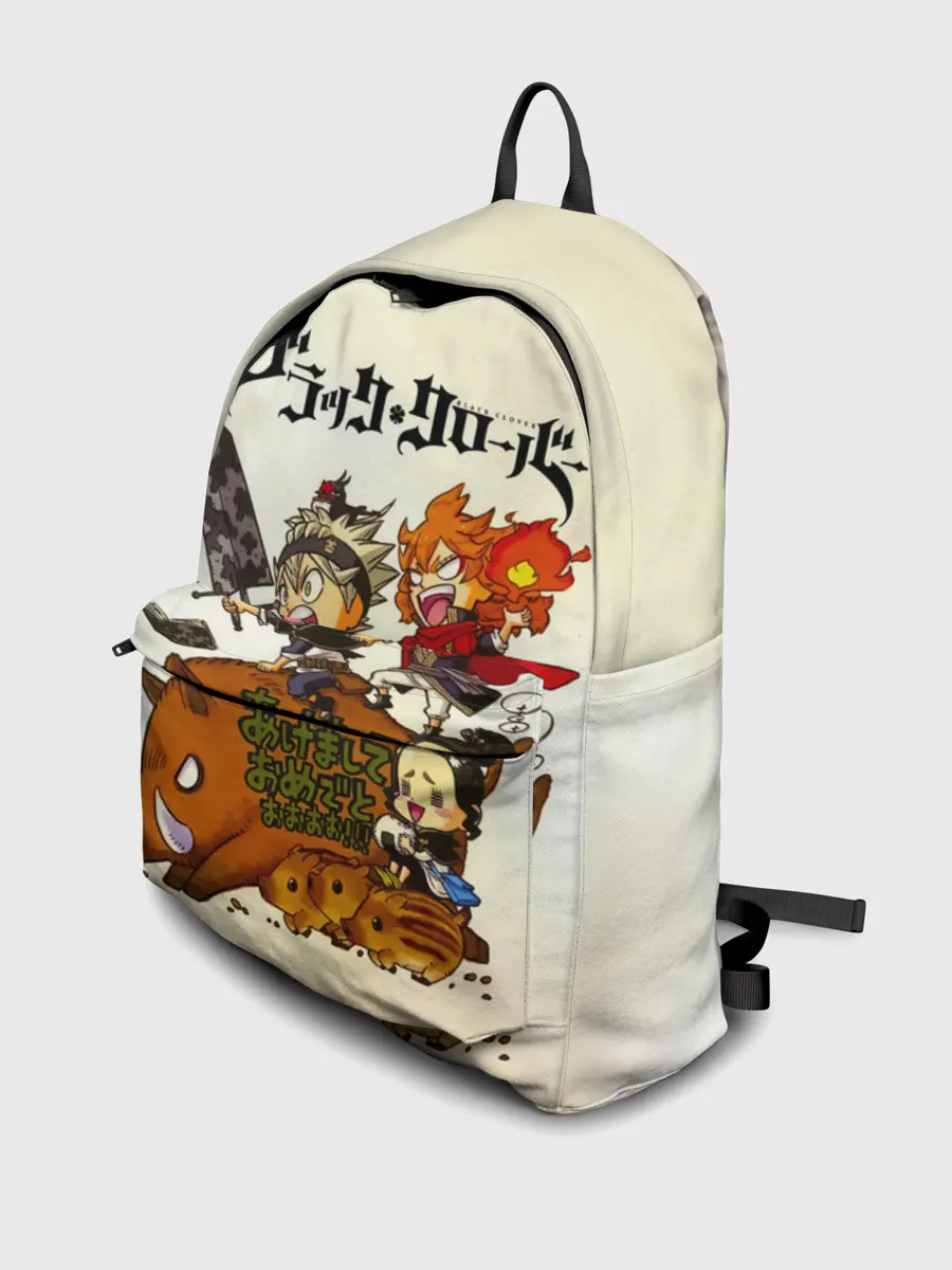 Рюкзак джинсовый / Аста на кабане Чёрный клевер