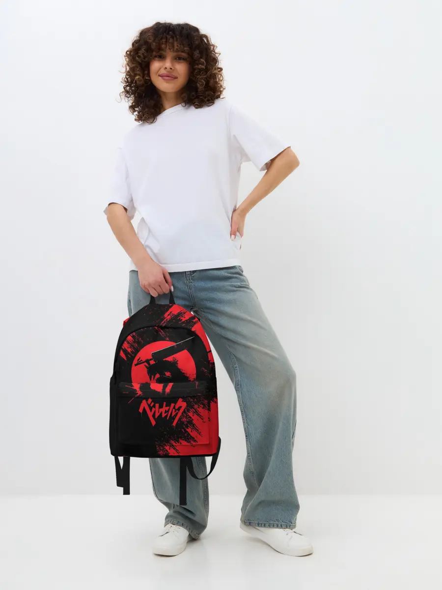 Рюкзак джинсовый / BERSERK red краска