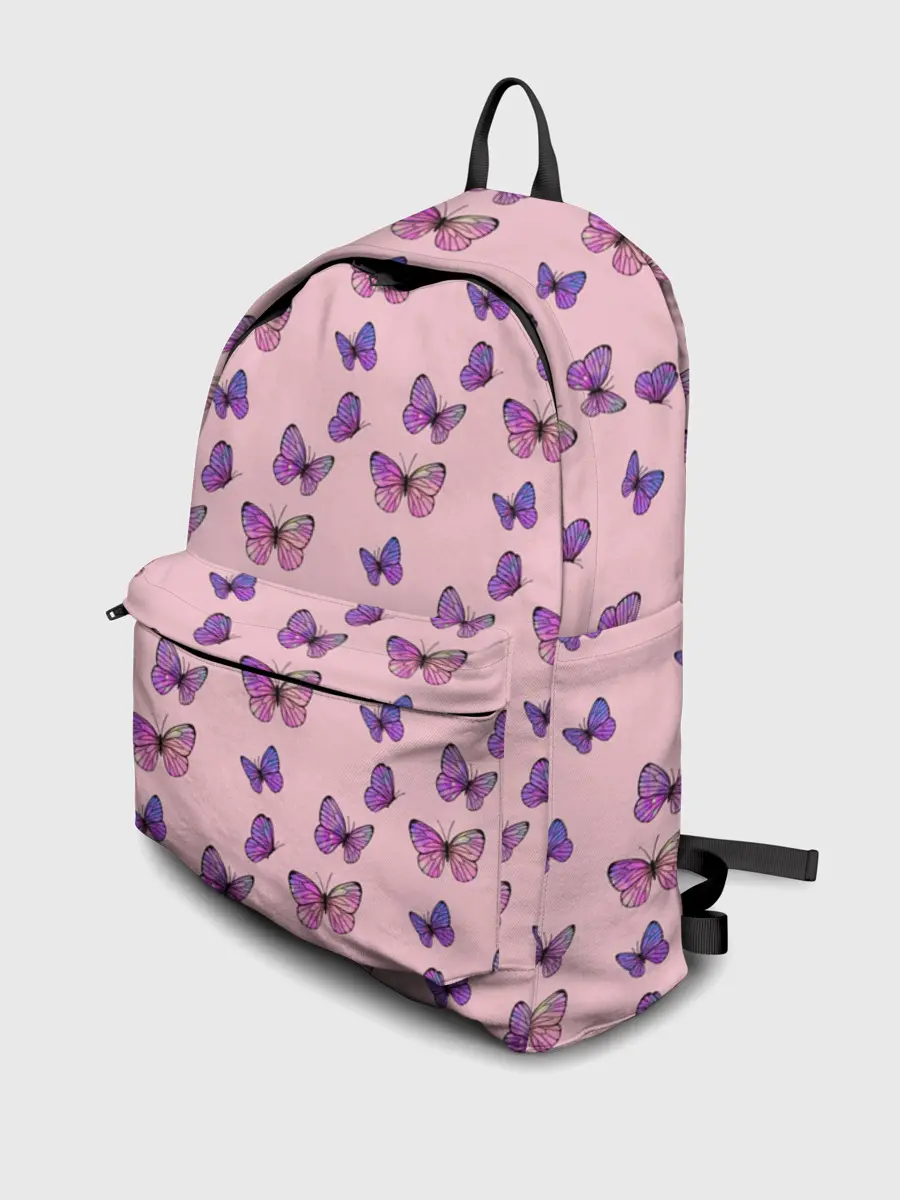 Рюкзак джинсовый / Бабочки фиолетовые | 2