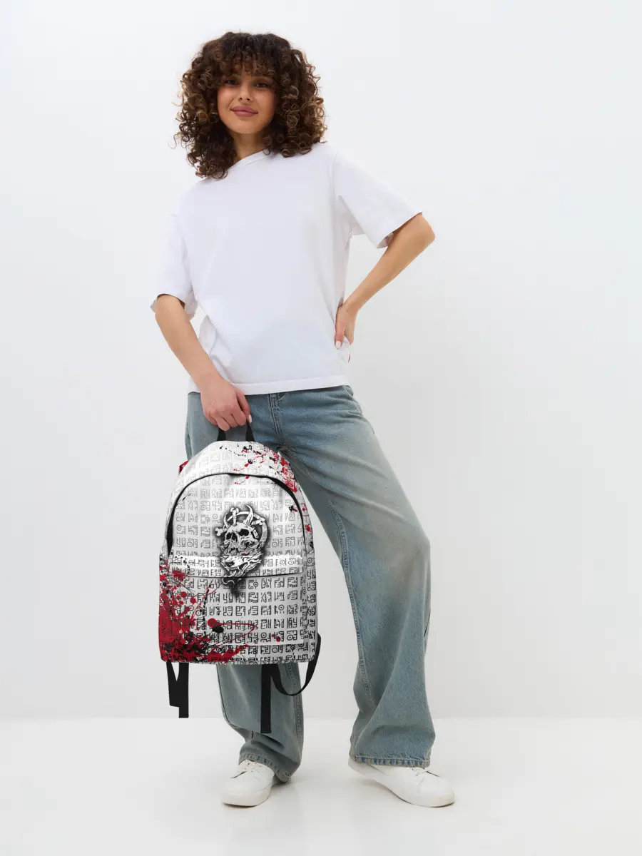 Рюкзак джинсовый / Скандинавские символы