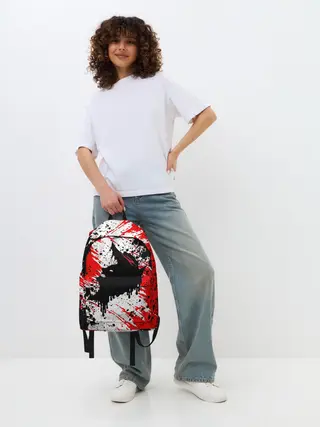 Рюкзак джинсовый / БЕРСЕРК краска брызги