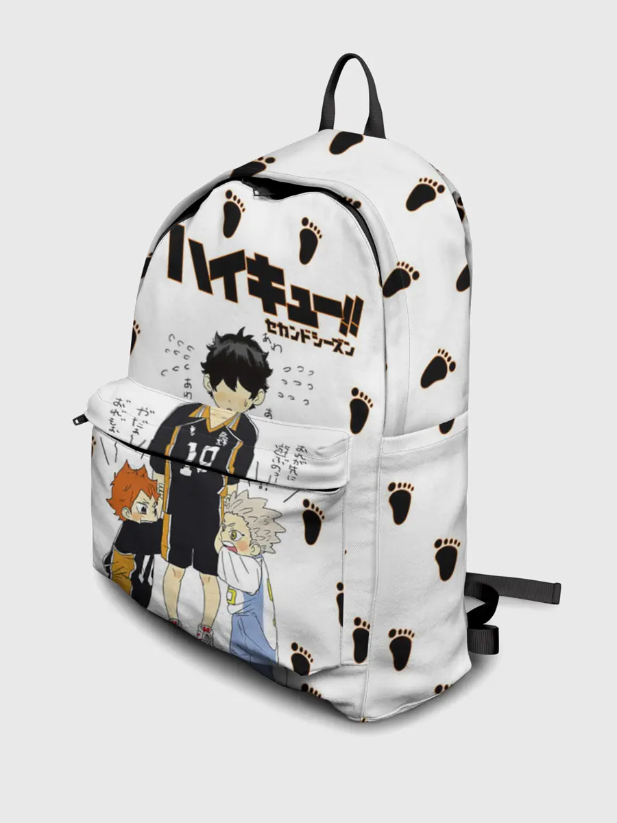 Рюкзак джинсовый / Малыши Хината и Бокуто | Haikyuu!!