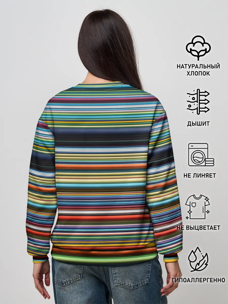 Женский свитшот / РАзноцыетные линии полосы хаос