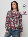 Женский свитшот / Тату черепа и розы