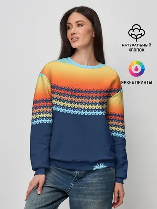 Женский свитшот / Летние волны и пальма