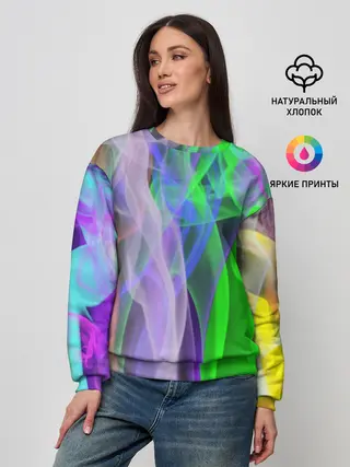 Женский свитшот / ДЫМ ЦВЕТНОЙ / ОГОНЬ