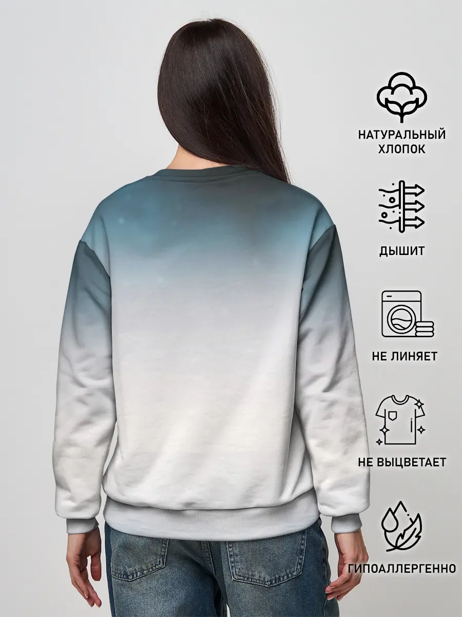 Женский свитшот / КОСМОНАВТ В МОРЕ