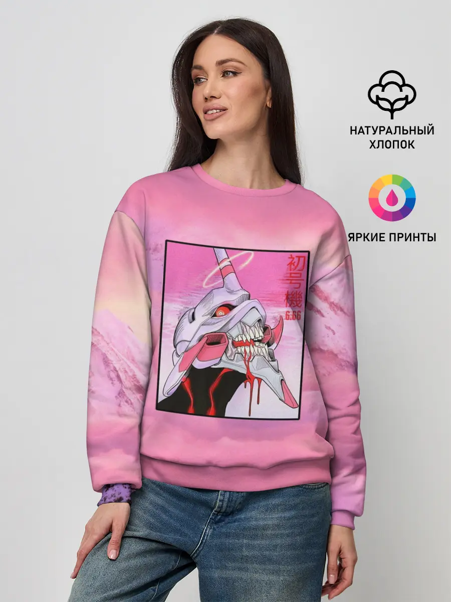 Женский свитшот / Synthwave EVA Unit 01