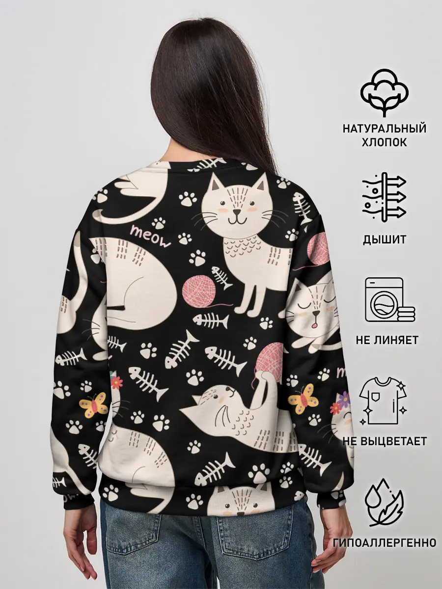 Женский свитшот / Милые кошечки