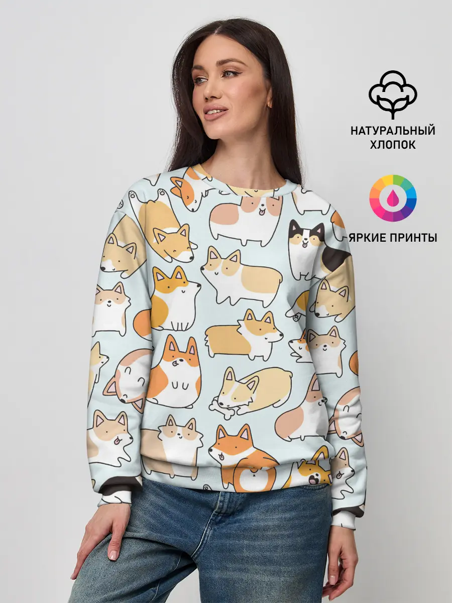 Женский свитшот / Стая корги
