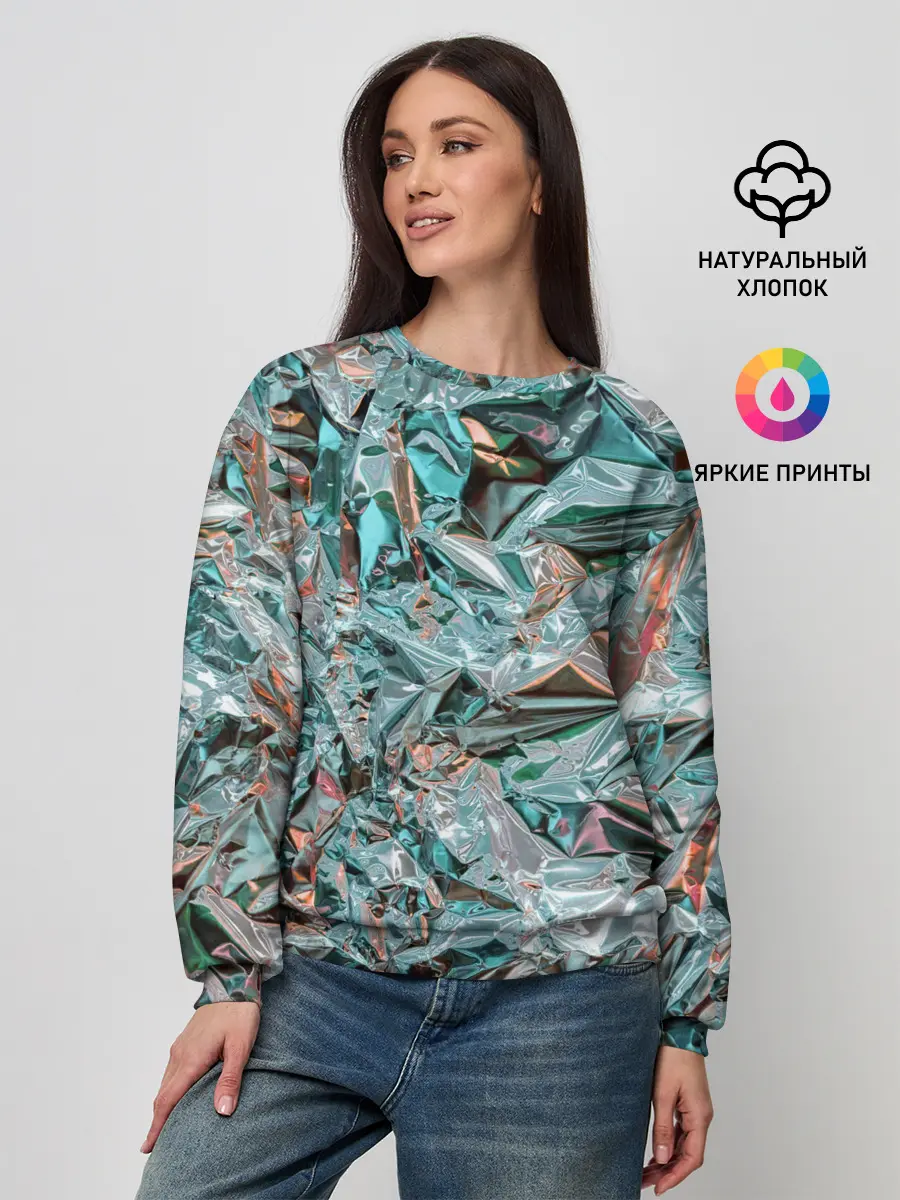 Женский свитшот / Голографическая фольга
