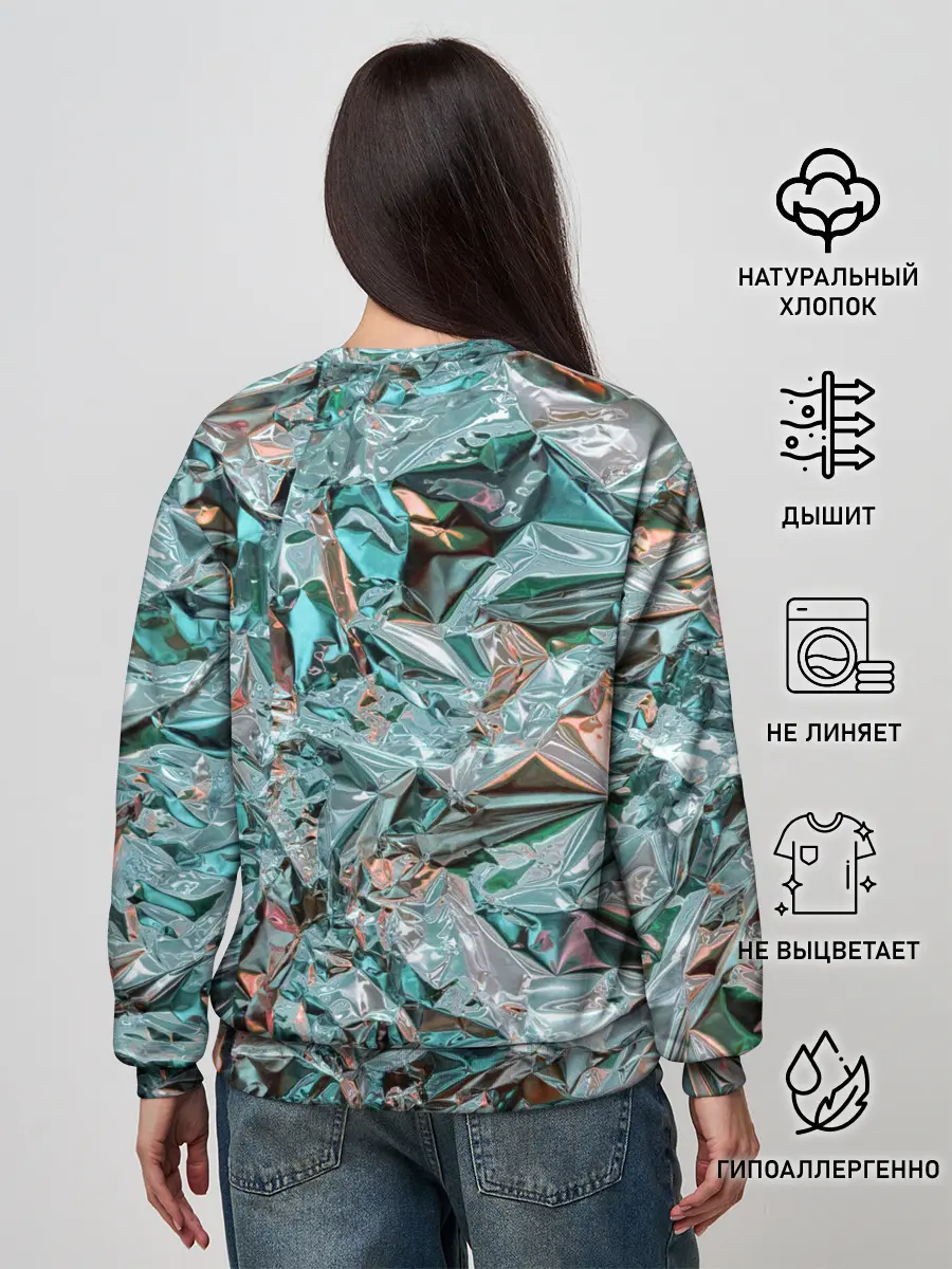 Женский свитшот / Голографическая фольга