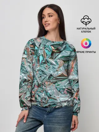 Женский свитшот / Голографическая фольга