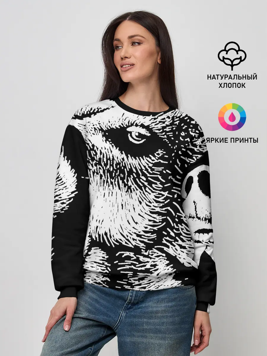 Женский свитшот / Черный медведь