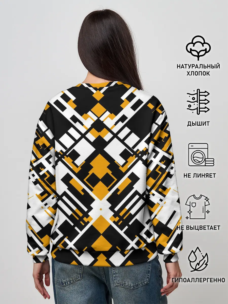 Женский свитшот / КИБЕРПАНК,ФАНТАСТИКА,ГЕОМЕТРИЯ