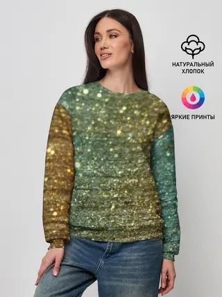 Женский свитшот / Бирюзовый блеск