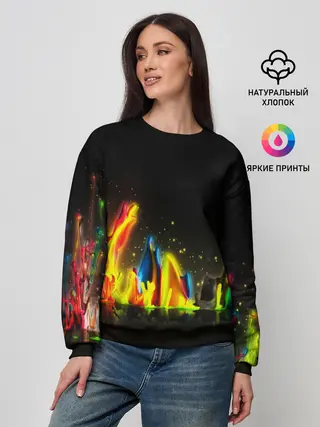 Женский свитшот / КРАСКИ В НЕОНЕ