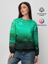 Женский свитшот / Зеленые капли клетки