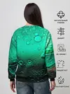 Женский свитшот / Зеленые капли клетки