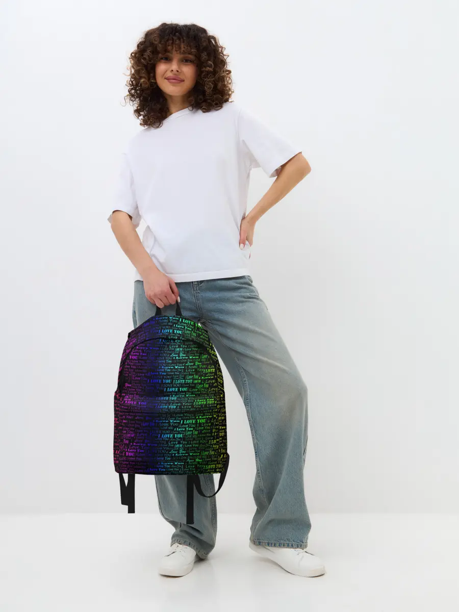 Рюкзак джинсовый / I love You Неон